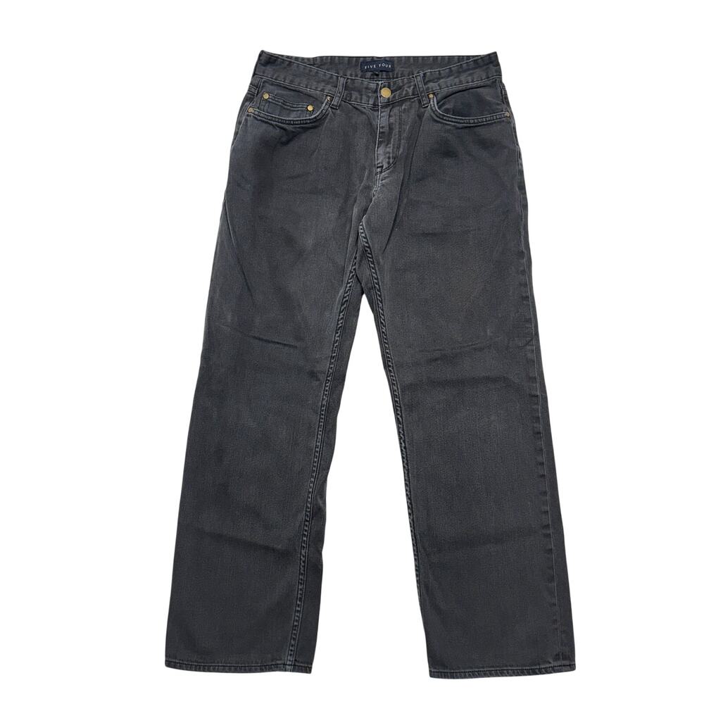 Five Four Jeans Mens 32 Black Straight Relaxed Akemi Stretch Denim Mechanic